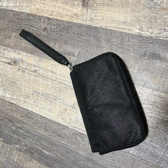 Victoria's Secret black sparkle rhinestone viral bow phone wristlet clutch EUC - Picture 5 of 5